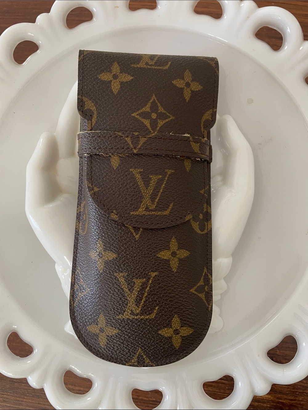 Louis Vuitton Monogram Brown Eyeglass Pouch with COA
